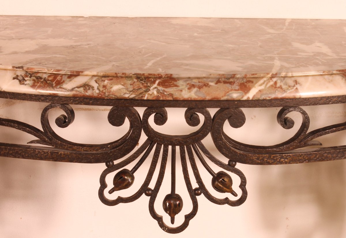 19th-century Louis XV-style Wrought-iron Console Table-photo-4