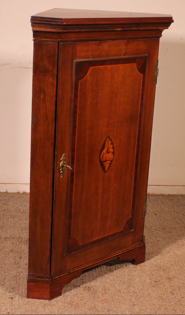 Georgian Period Oak Corner Cabinet—18th Century-photo-4