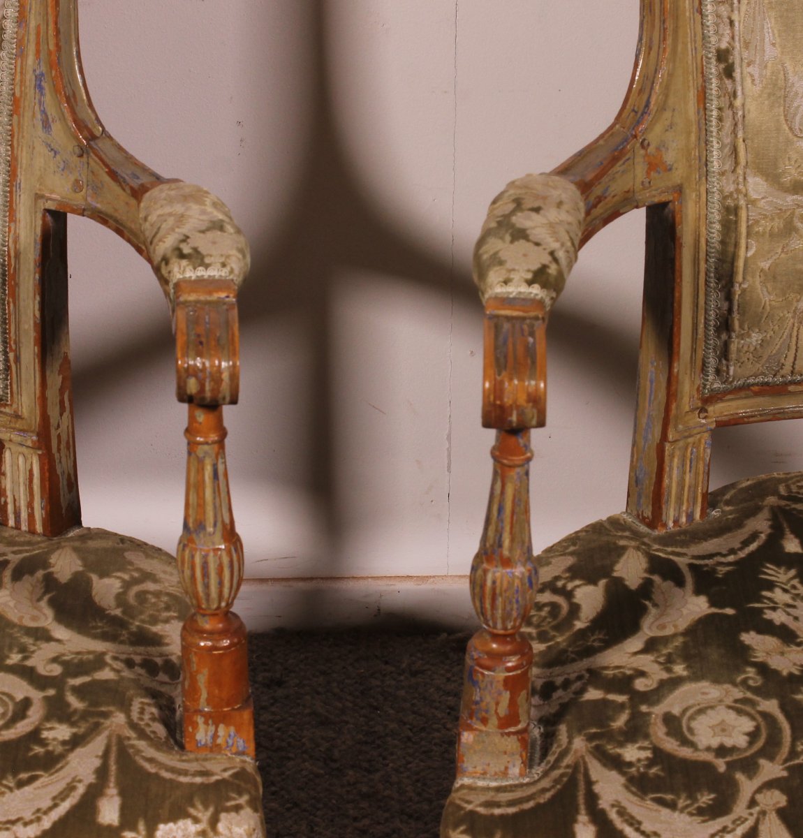 Paire de fauteuils cabriolets d’époque Louis XVI– XVIIIe siècle-photo-5