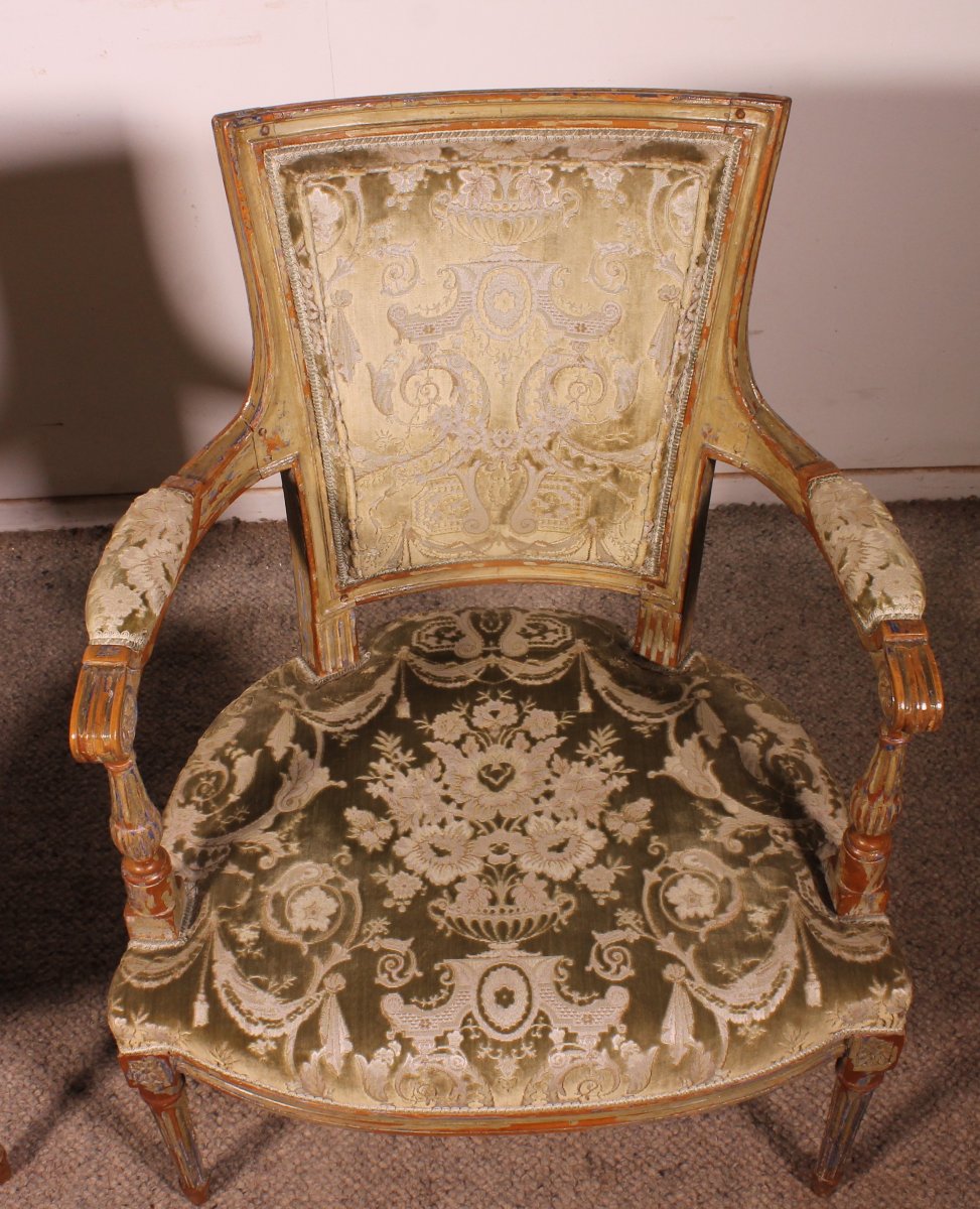 Paire de fauteuils cabriolets d’époque Louis XVI– XVIIIe siècle-photo-8