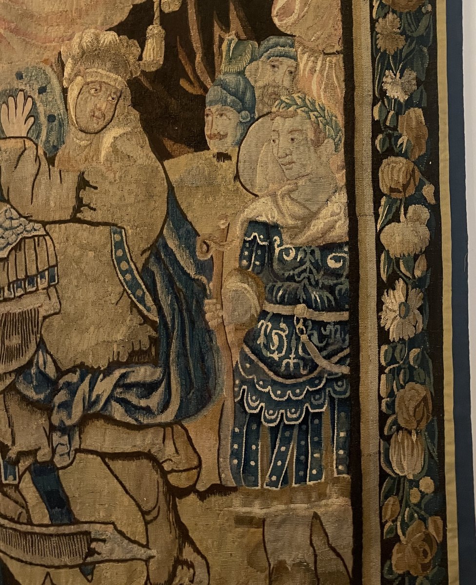 Flemish Tapestry—17th Century—depicting The Meeting Between David And King Saul-photo-1