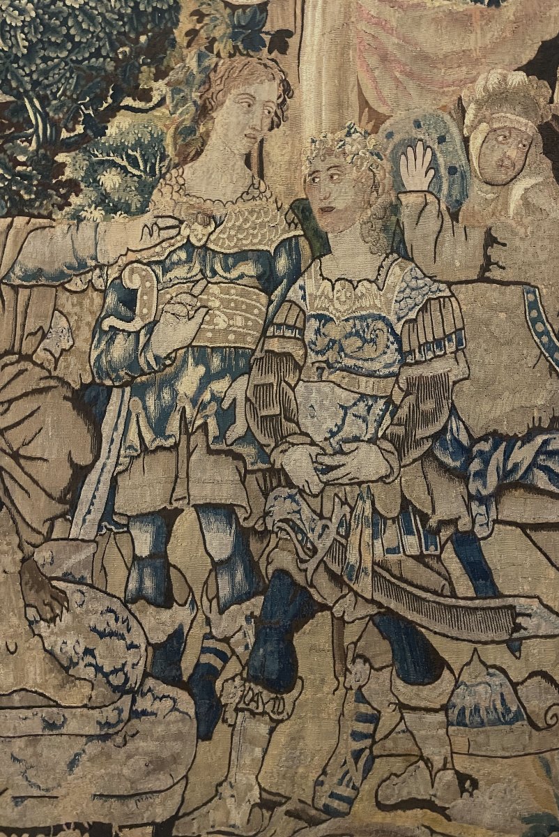 Flemish Tapestry—17th Century—depicting The Meeting Between David And King Saul-photo-2