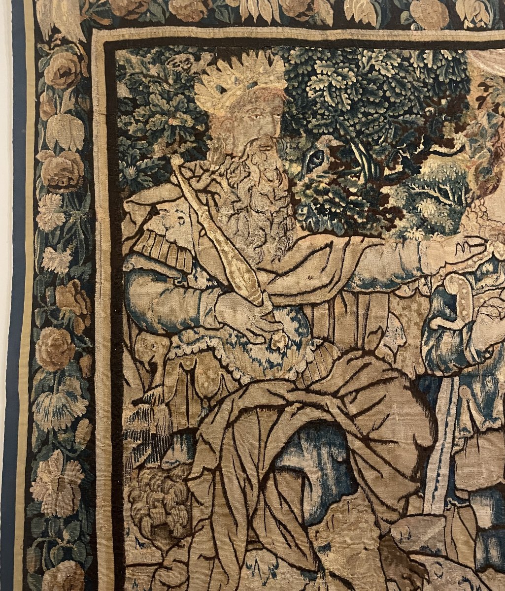 Flemish Tapestry—17th Century—depicting The Meeting Between David And King Saul-photo-3