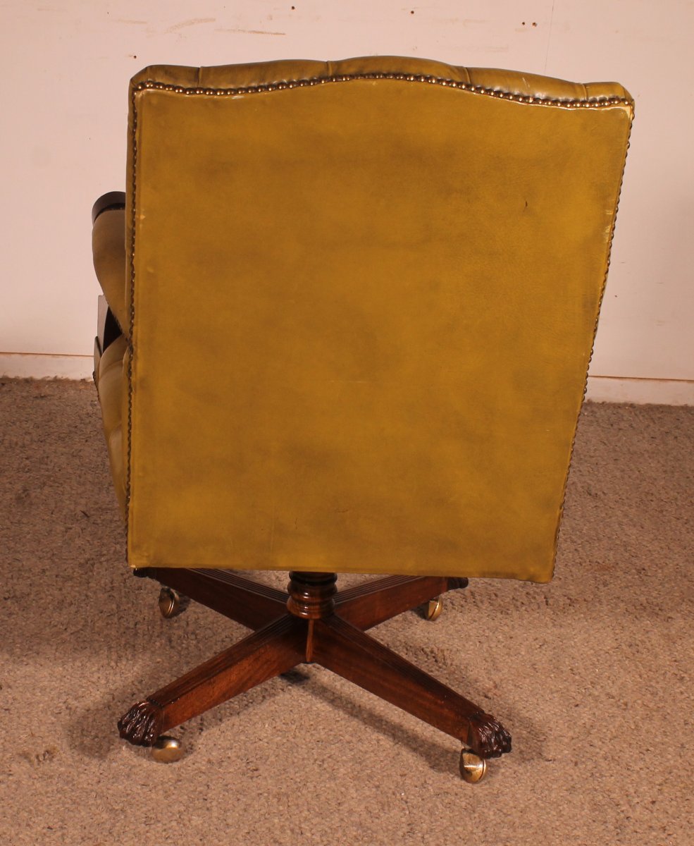 Office Chair Also Known As An Director Swivel Chair In Mahogany And Leather -photo-5