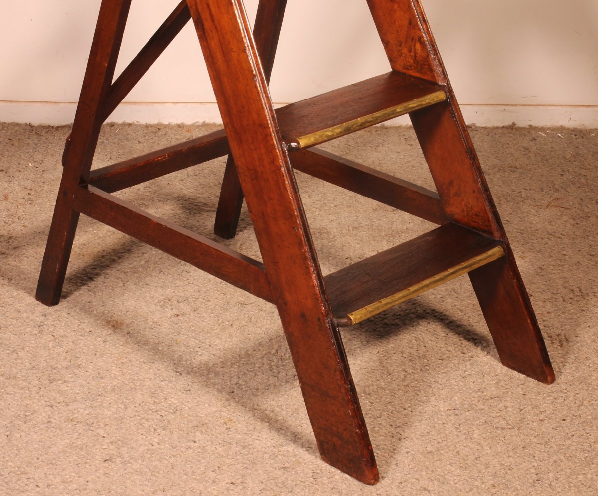 Mahogany Stepladder/library Ladder - 19th Century-photo-2