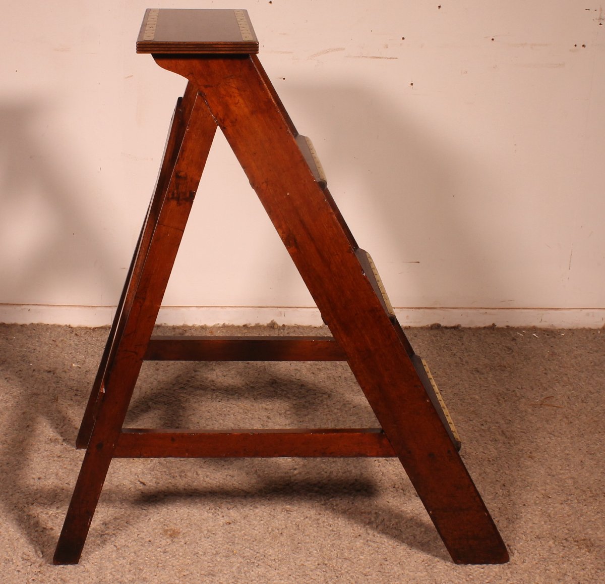 Mahogany Stepladder/library Ladder - 19th Century-photo-3