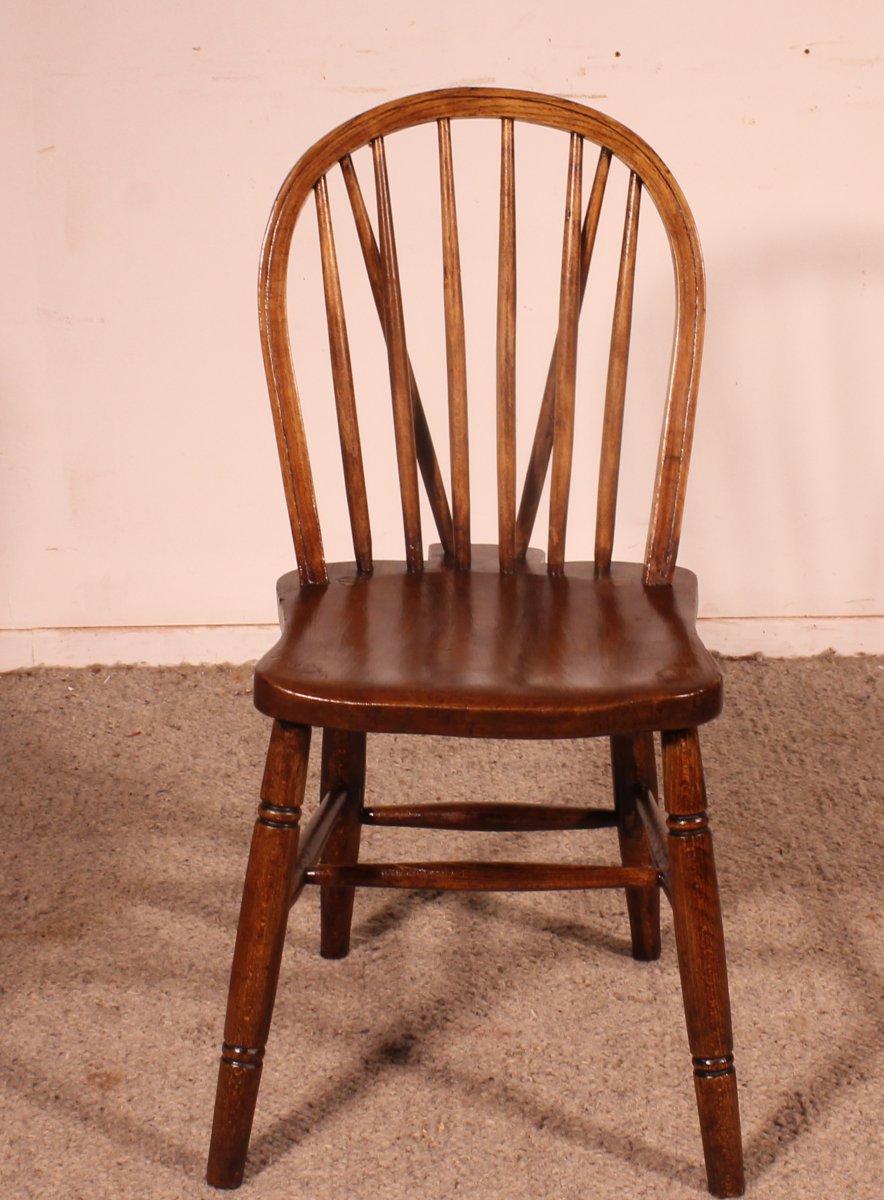 Série De 6 Chaises Windsor Du 19° Siècle-photo-4