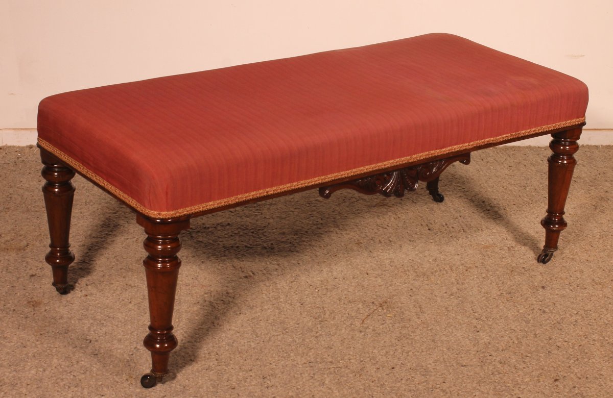 19th-century Mahogany Bench - England