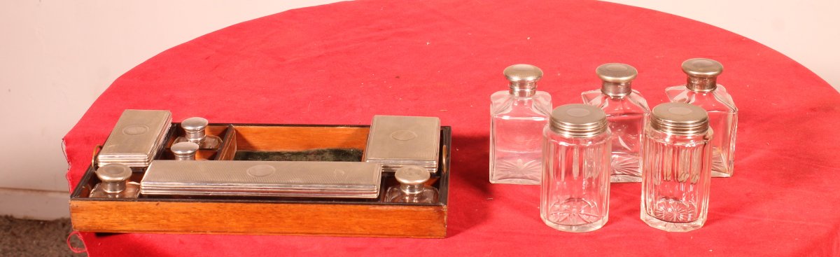 coffret nécessaire de toilette en bois de coromandel (ceylan) avec compartiment secret - 19° S-photo-5
