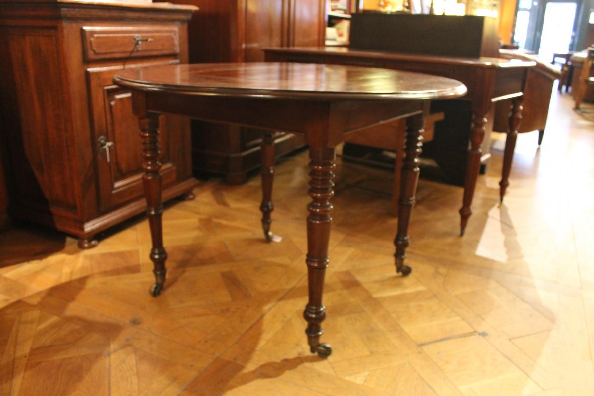 French Table 19 Ith Century Round Mahogany-photo-4