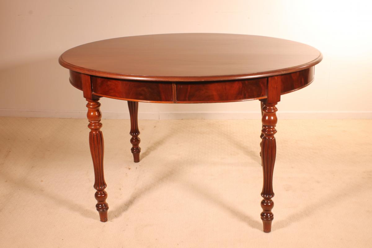 Polished Mahogany Mahogany Table 19 ° In The Form Of Elipse-photo-2