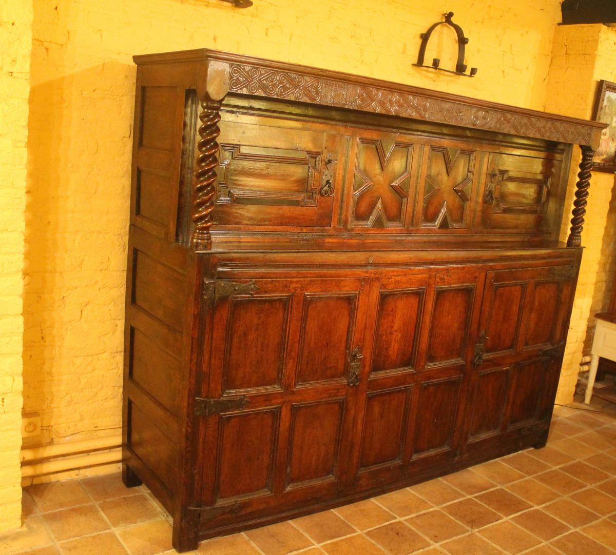 English Sideboard Period James II 17 ° Century In Oak-photo-2