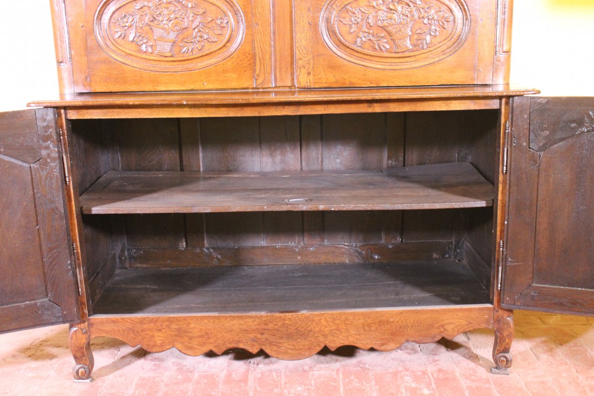 Buffet Two Corps Louis XV In Oak 18 ° Century-france-photo-2