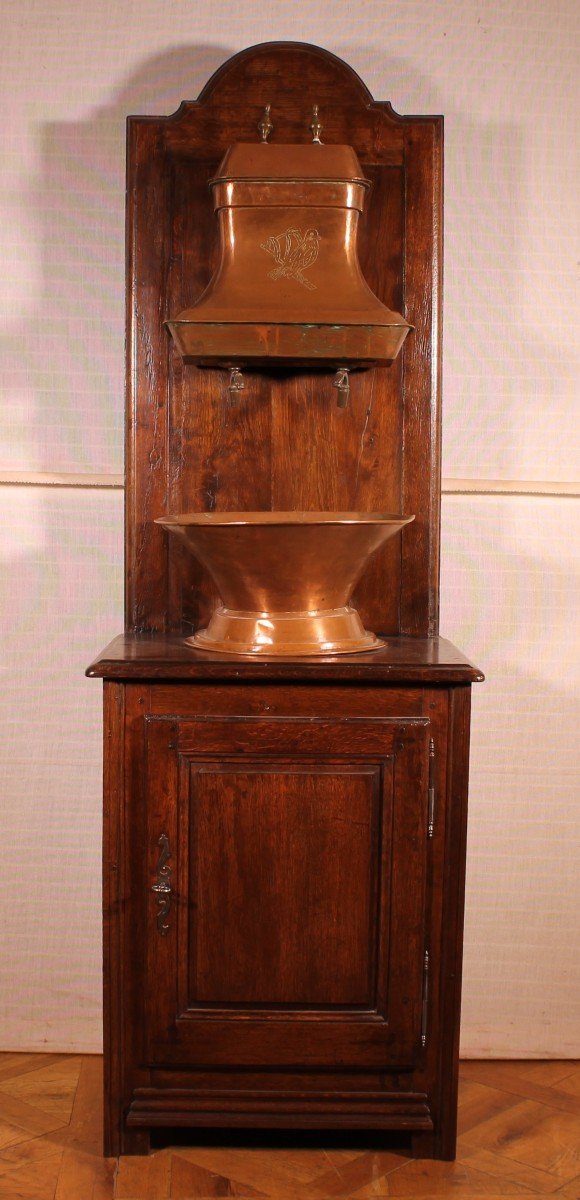 Washstand  With Copper Reservoir- 19th Century-france