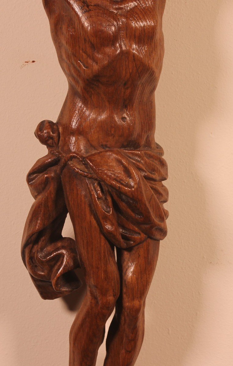 Christ 18 ° Century In Oak -france-photo-2