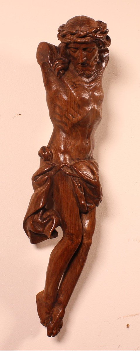 Christ 18 ° Century In Oak -france-photo-7