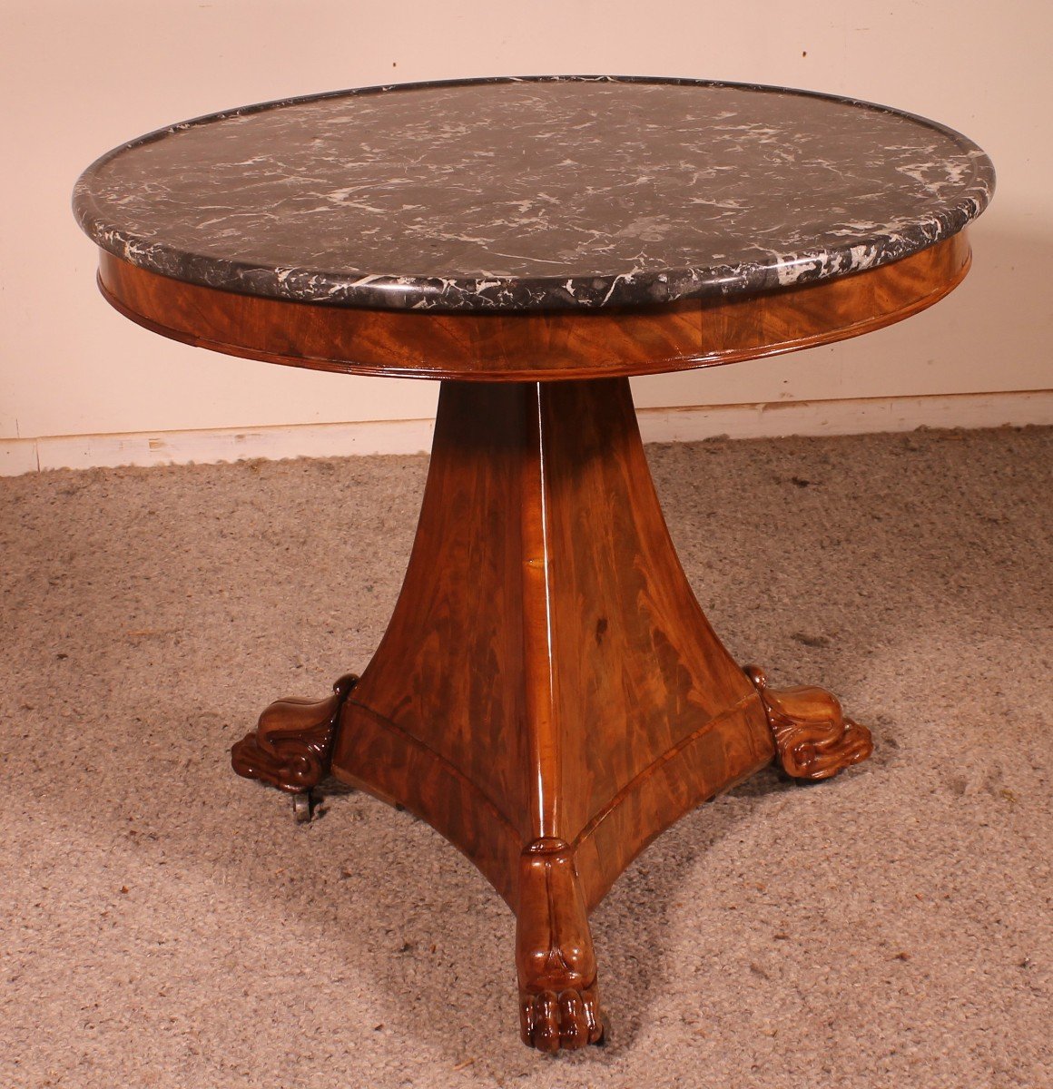 Empire Pedestal Table With Its Saint-anne Marble