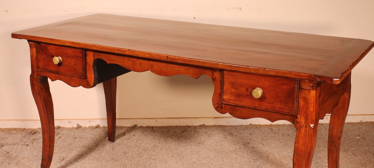 Louis XV Desk In Cherry Early 19th Century-photo-1