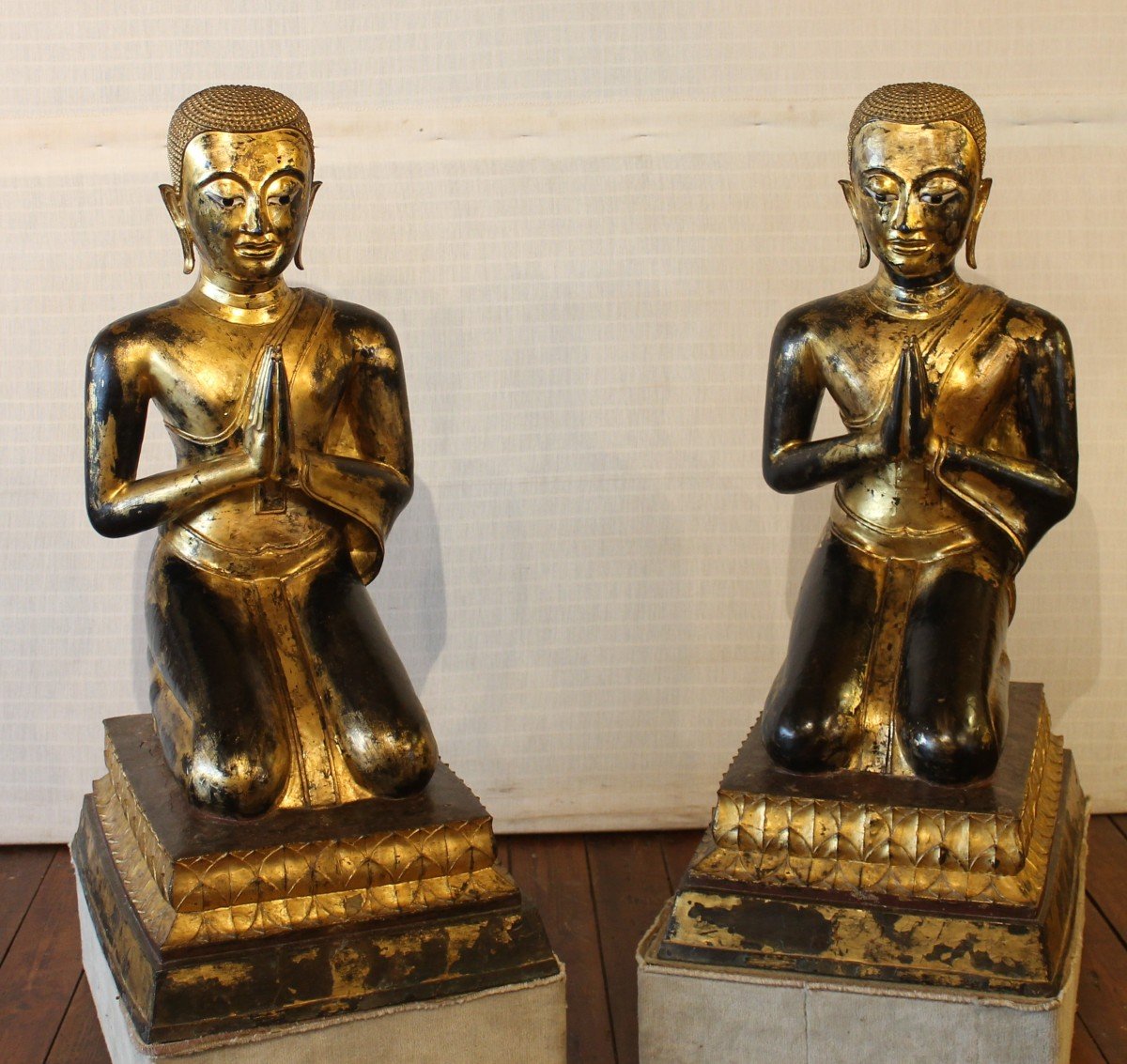 Grande Paire De Moine En Bronze-18° Siècle-Ayuttheya period