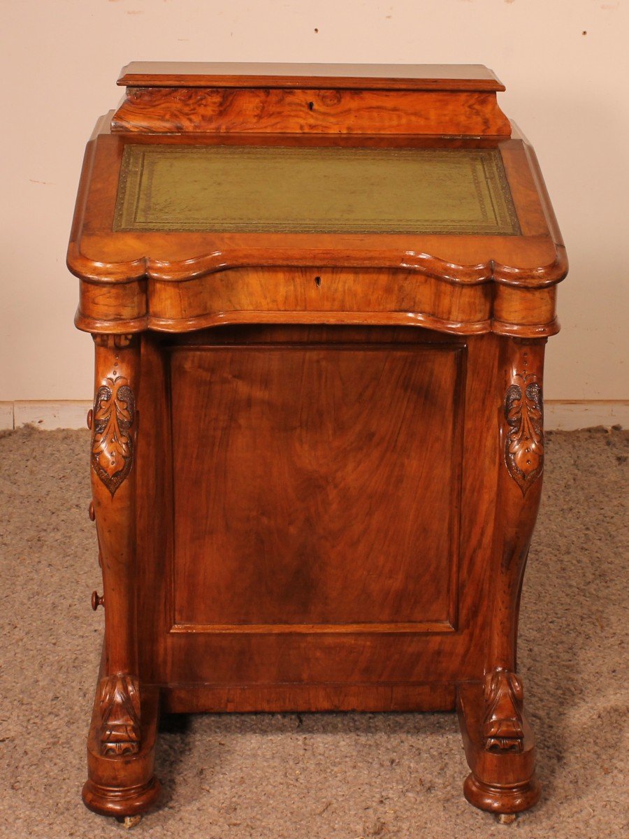 Davenport Desk In Walnut-19th Century