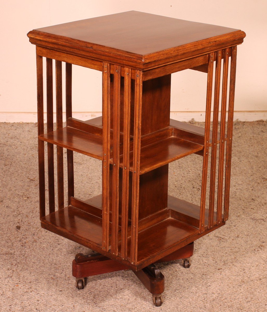 Revolving Bookcase In Walnut-19 ° Century-photo-2