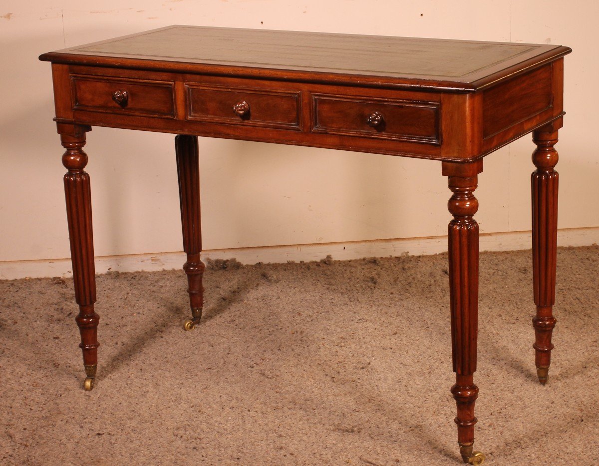 Small Desk / Writing Table Inmahogany From The 19 ° Century-photo-3