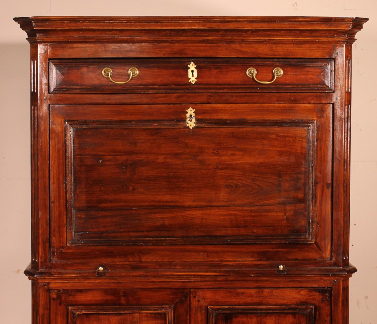 Important Louis XVI Cherrywood Secretary 18th Century-photo-4