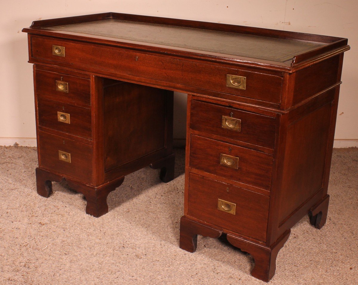 Campaign Desk In Mahogany-19 ° Century-photo-4