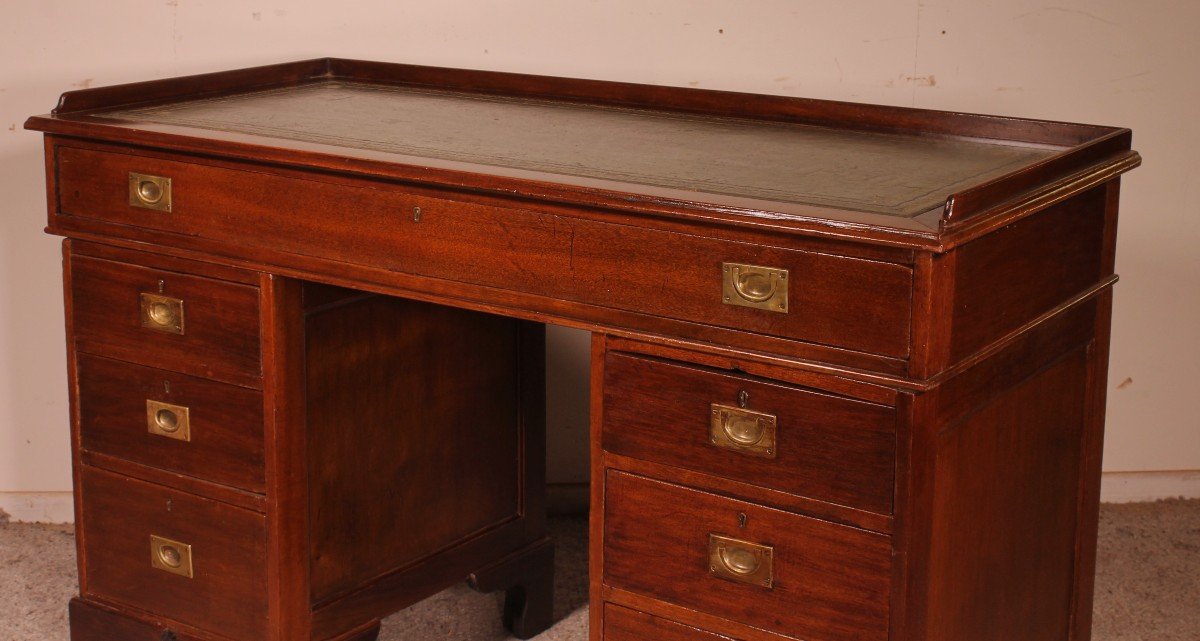 Campaign Desk In Mahogany-19 ° Century-photo-1