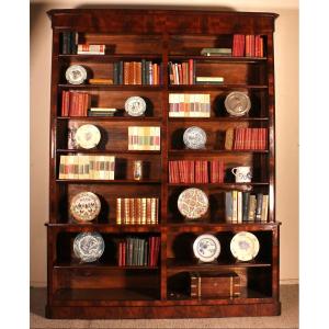 Large Open Bookcase In Mahogany From The 19th Century