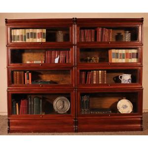 Pair Of Globe Wernicke Bookcases In Mahogany-19th Century