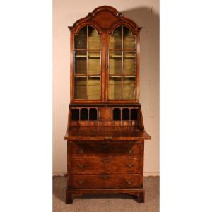 19th Century Glazed Secretaire Bookcase In Walnut - England