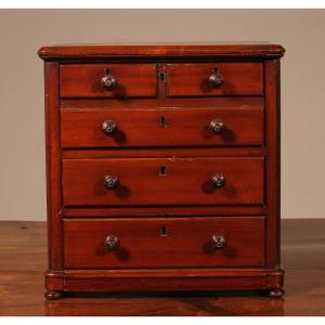 19th Century Mahogany Miniature Chest Of Drawers