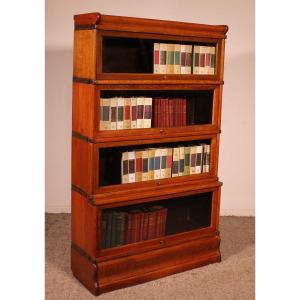 Globe Wernicke Bookcase In Oak Of 4 Elements With A Advanced Lower Part