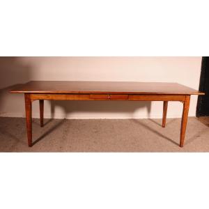 Large 19th Century Cherry Wood Refectory Table 