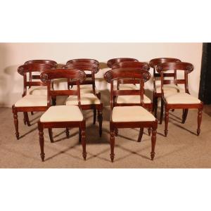 Set Of 10 Early 19 Century Mahogany Chairs