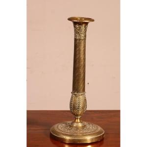 Bougeoir En Bronze Doré époque Empire Début XIXeme Siecle