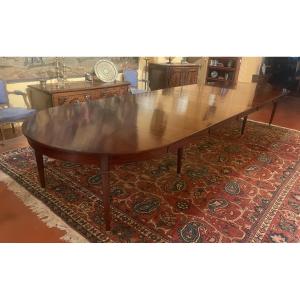 Table De Salle à Manger d'époque Louis XVI 8 pieds En Acajou de 4m61 de long