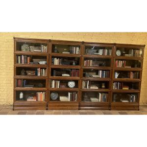 Mur De Bibliothèque de 4 modules Globe Wernicke En Chêne -19° Siècle