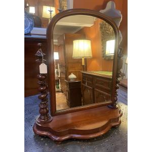 petit miroir psyché en acajou du 19° siècle