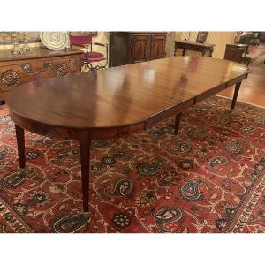 Louis XVI Dining Table In Mahogany From The Directoire Period, 3.30m