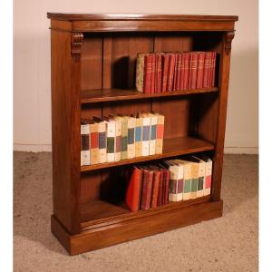 Walnut Open Bookcase-19° Century