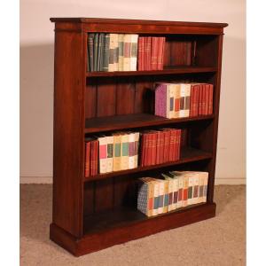 A Fine English Mahogany Open Bookcase-19° Century