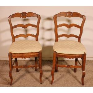 2 chaises paillées en chêne circa 1900