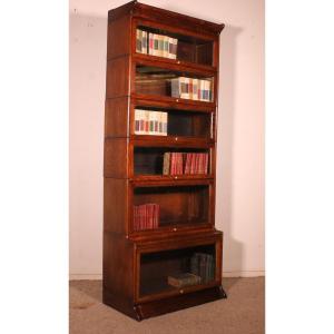 Bibliothèque dit stacking bookcase En chêne De 6 éléments avec une avancée (hauteur de 2m19)