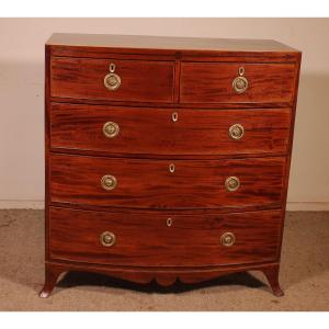 Regency Period Bowfront Chest Of Drawers Circa 1800 With Inlays