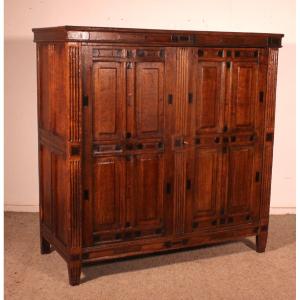 Buffet 2 Portes En Chêne Et ébène Du 17° Siècle - Pays-bas