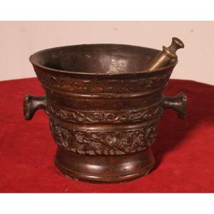 Mortier En Bronze -Flandre - 16° Siècle daté 1574