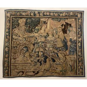 Flemish Tapestry—17th Century—depicting The Meeting Between David And King Saul