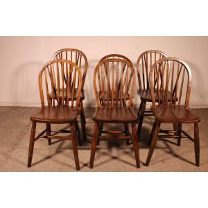Série De 6 Chaises Windsor Du 19° Siècle